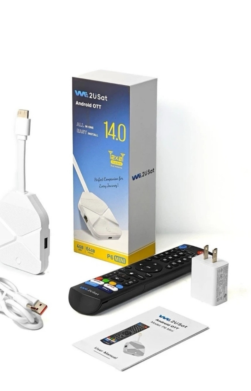 WE2USAT P6 Mini Android TV Box - White/Blue/can Work In The Car